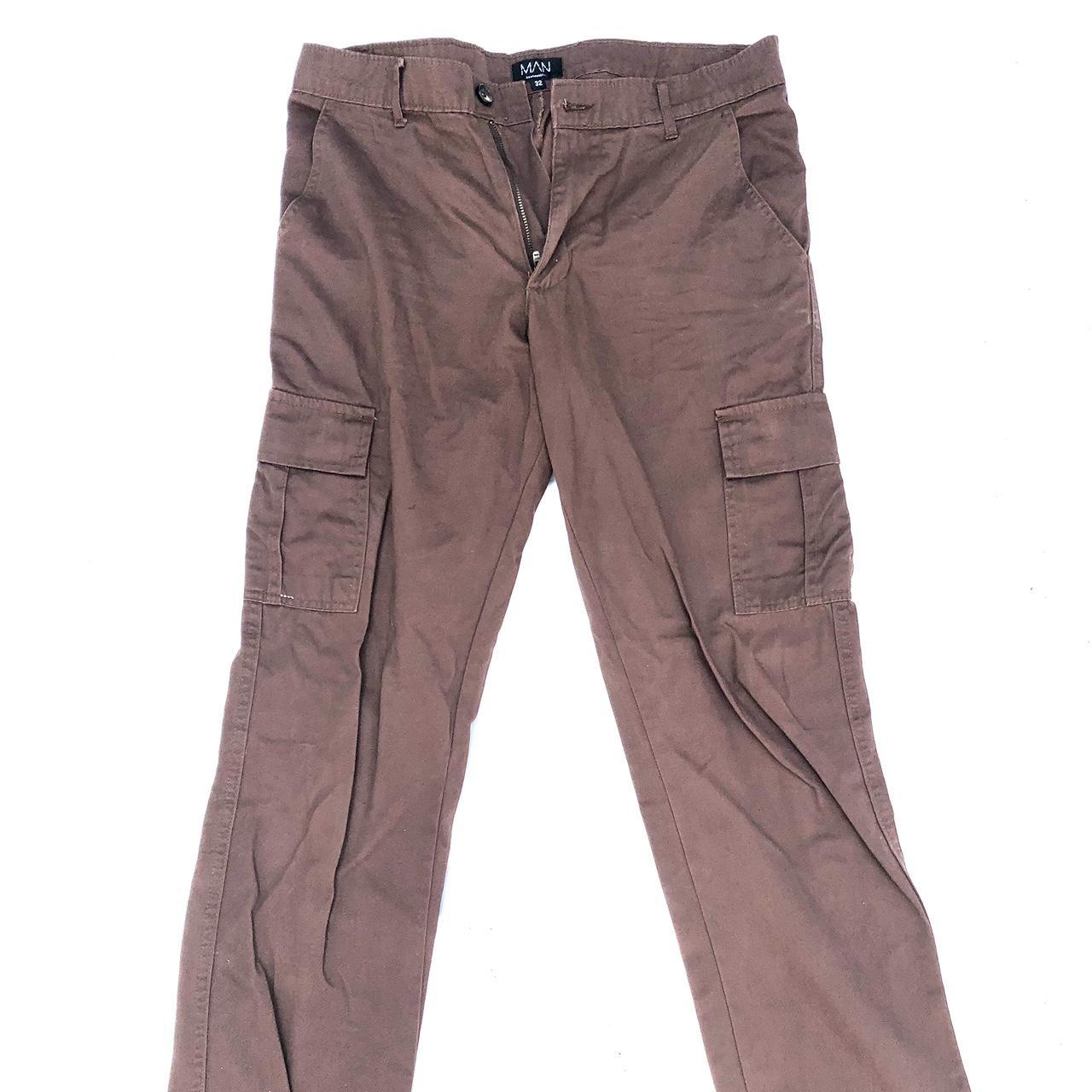 Brown cargo trousers Boohoo man size medium (see... Depop
