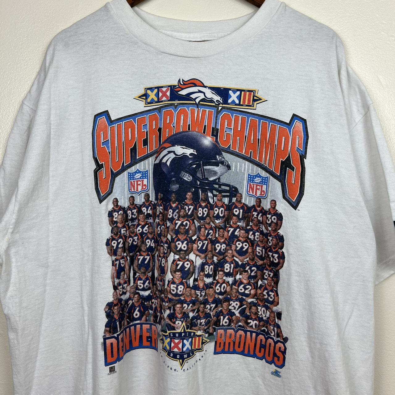 Vintage Denver Broncos Super Bowl Champions Starter T-shirt Large 1999 White  90s