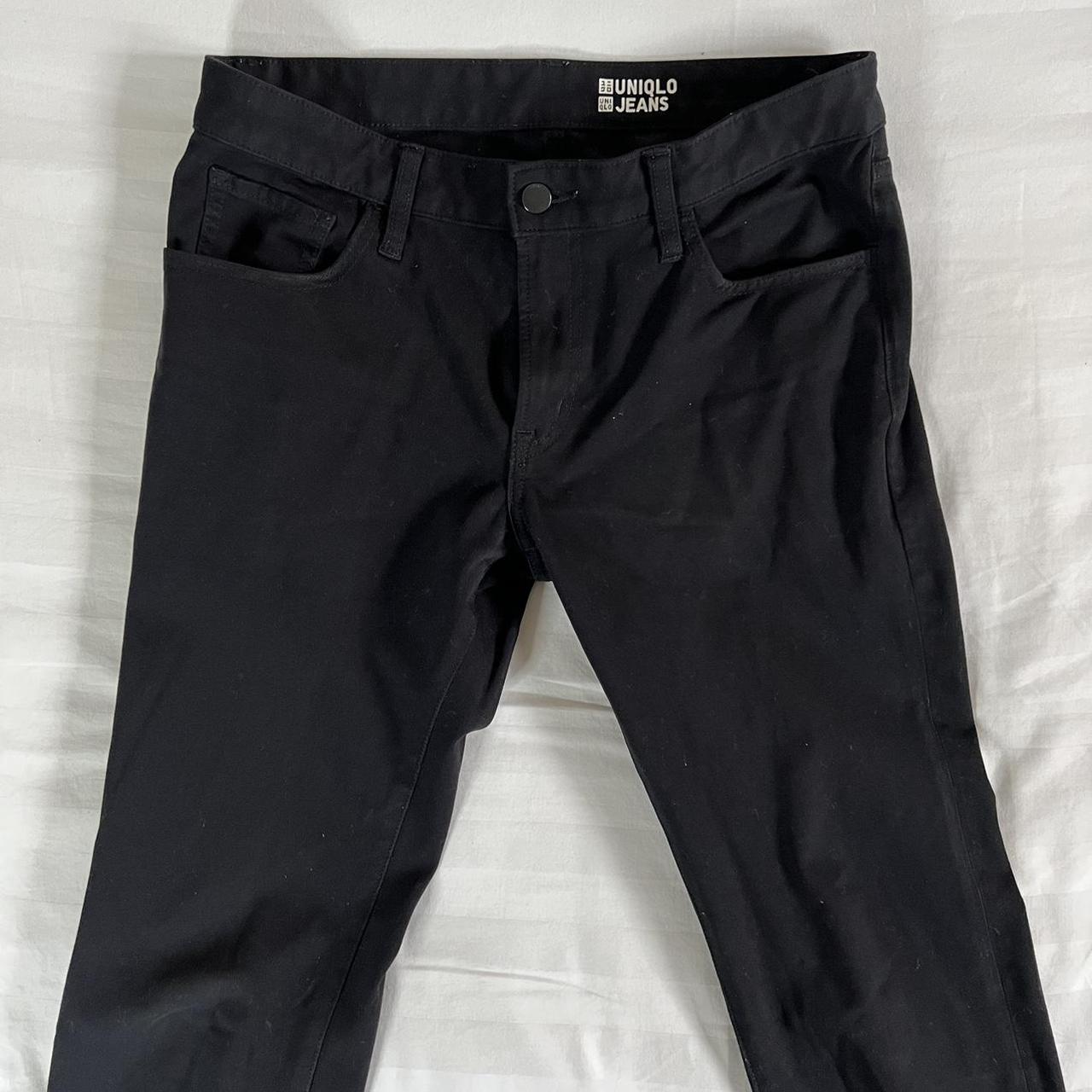 Black Uniqlo jeans in slim straight fit Good... - Depop