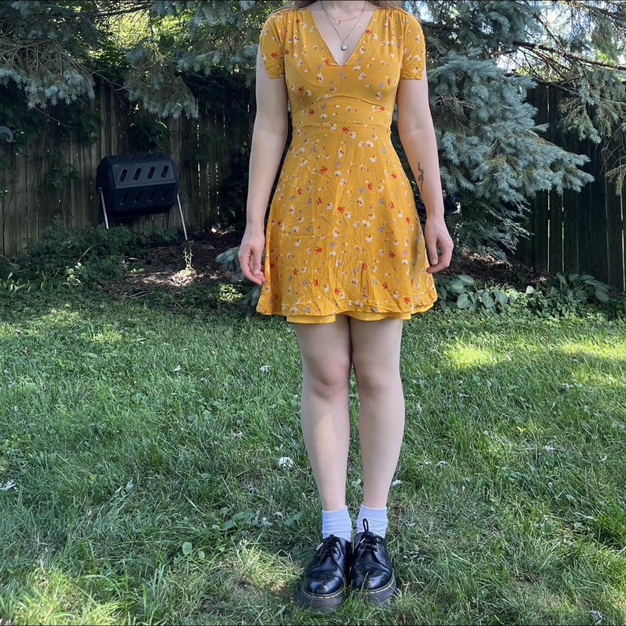 Anthropologie yellow outlet dress