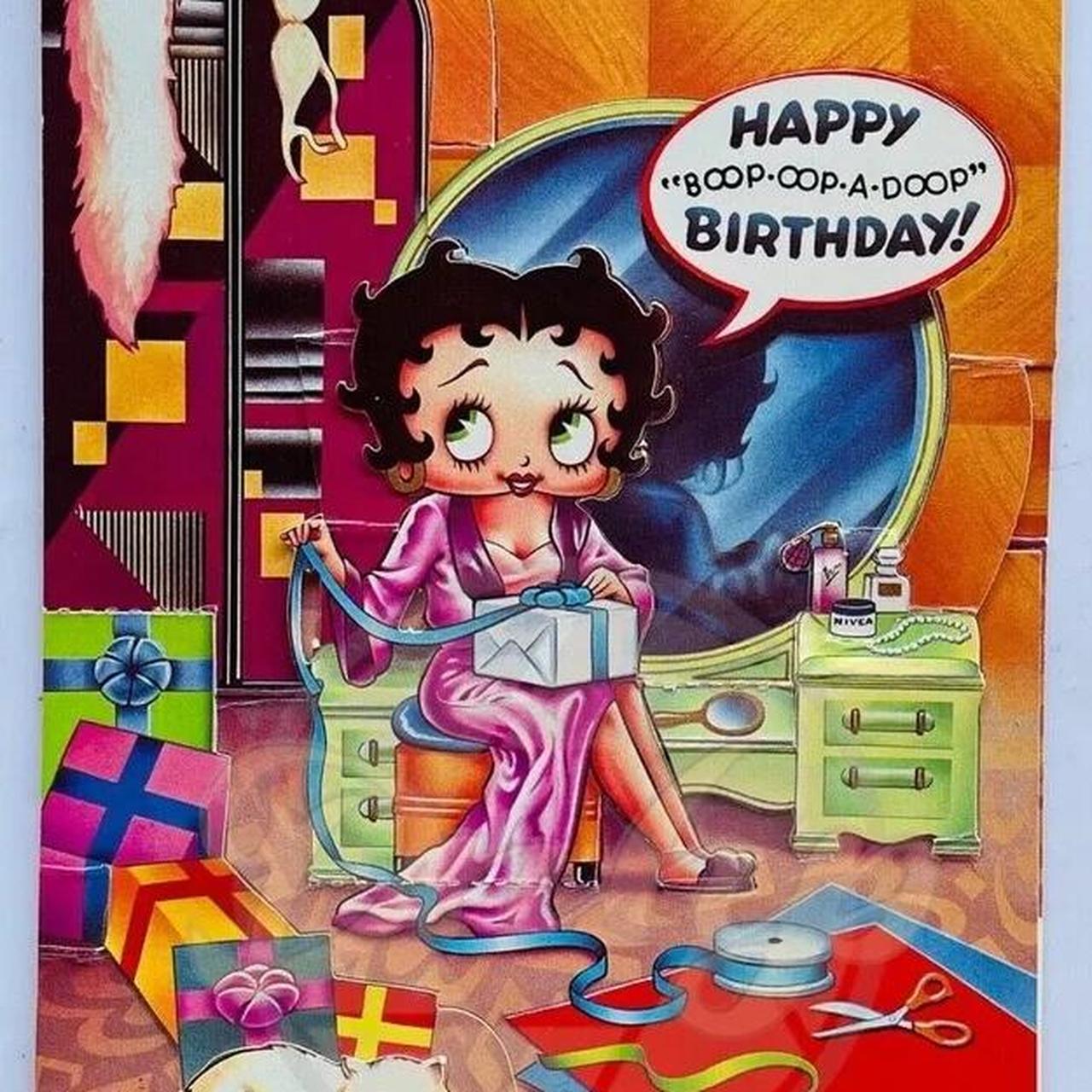 RARE 3D Betty Boop Birthday Card Completely... | Depop for Free Printable Betty Boop Birthday Cards