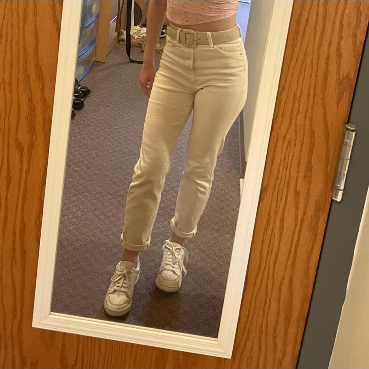 Cream colored mom store jeans