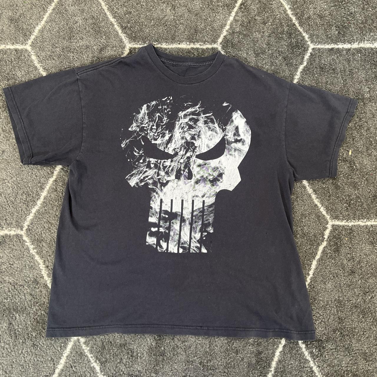 Vintage Faded Blk Punisher Tee Size M #punisher... - Depop