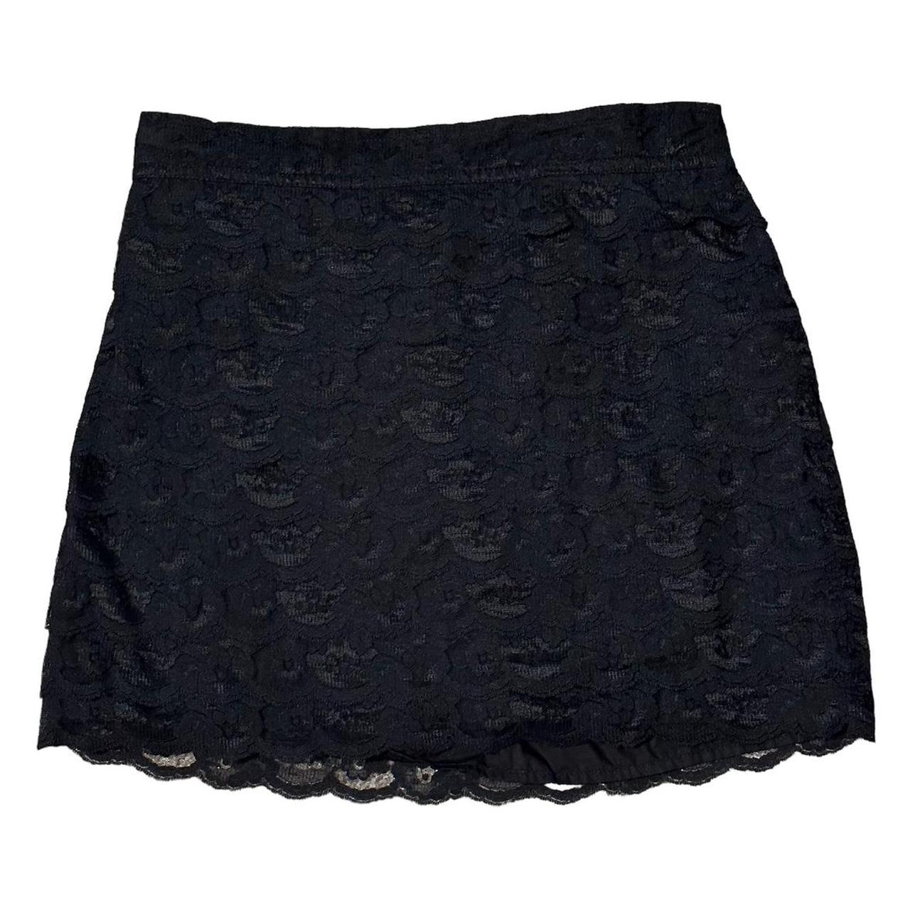 Black Lace Mini Skirt Mini skirt with all over... - Depop