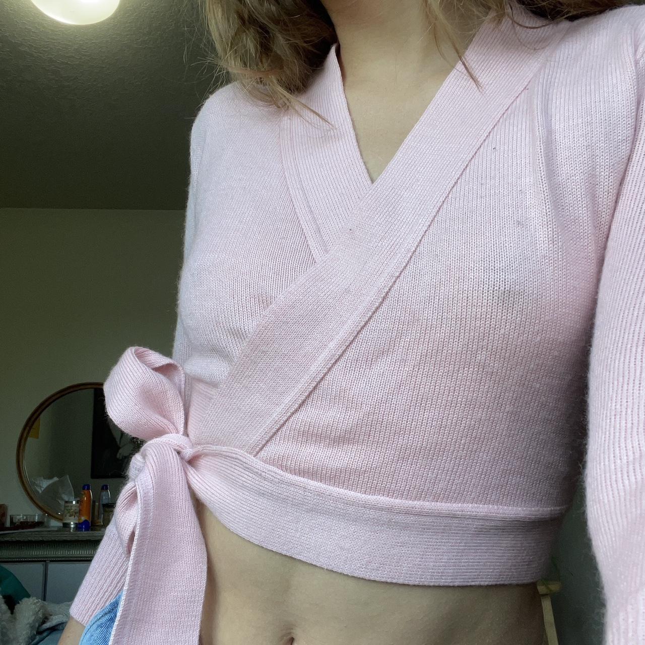 cute baby pink wrap too 💗 quarter length... Depop