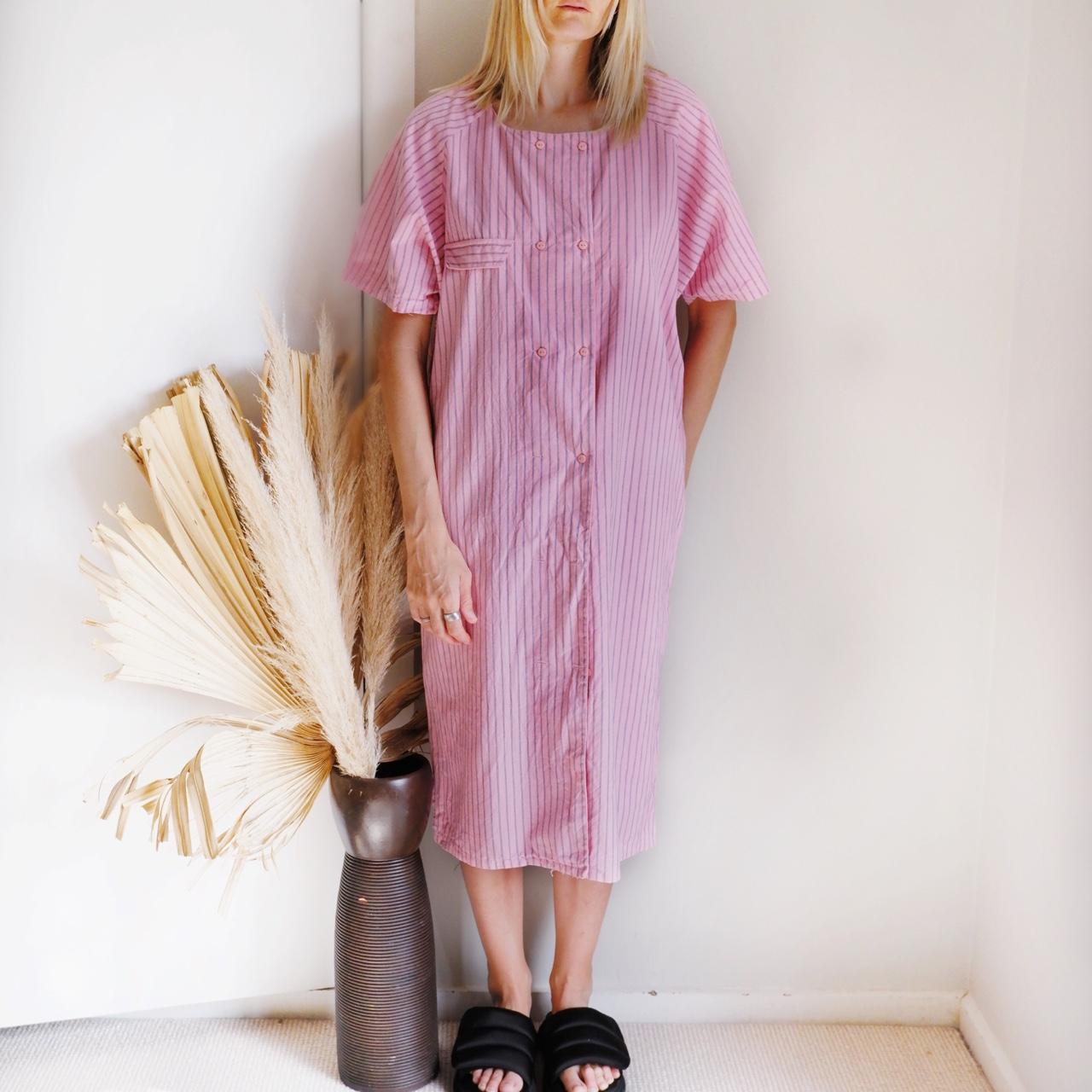 Women's Pink and Grey Dress Depop