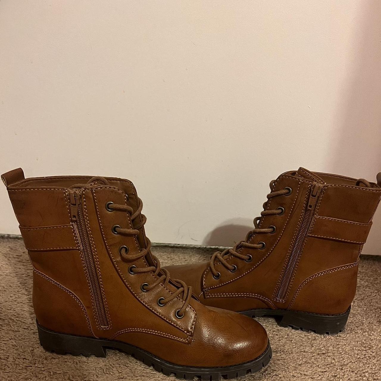 Brown combat boots. Only worn a few times, still in... Depop