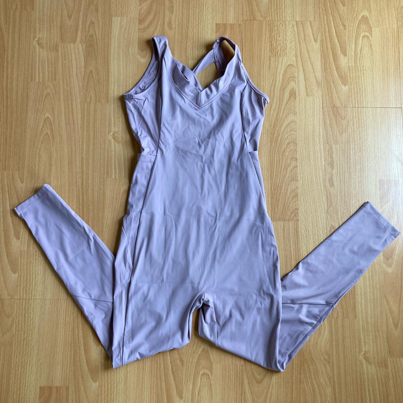 Lilac bodysuit unitard Side waist pockets Strappy... - Depop