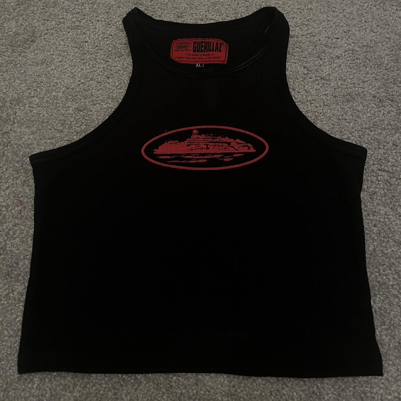Corteiz guerillaz women’s tank top black and red... Depop