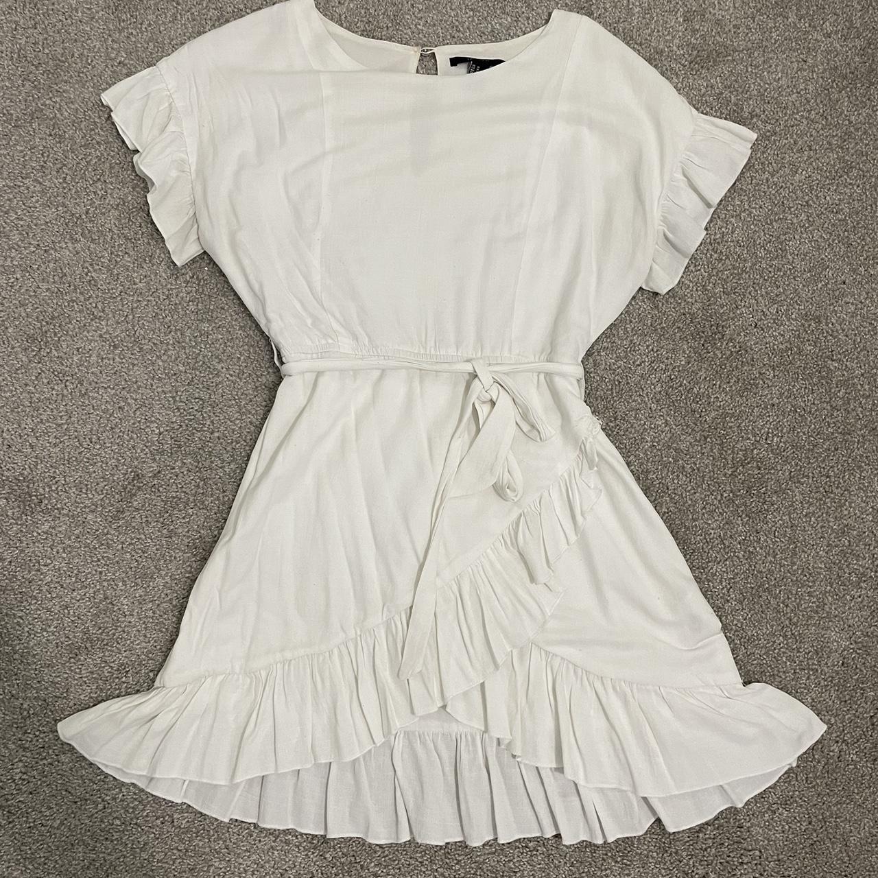 White ruffle shop dress forever 21