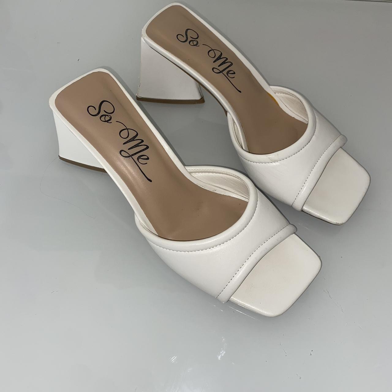 white chunky heel shoes
