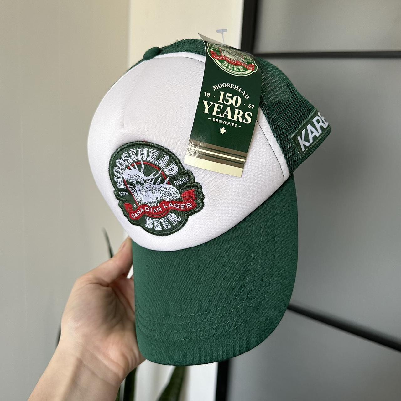 Men's Green and White Hat