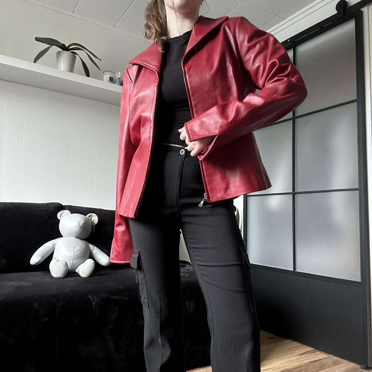 Vintage 90s Danier Red Genuine Leather Jacket Depop