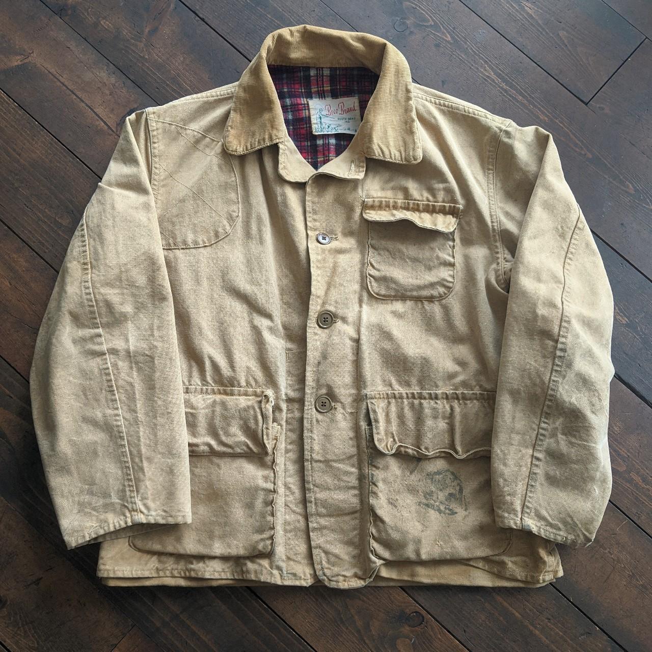 Vintage 50s 60s duck cloth cotton hunting jacket by... - Depop