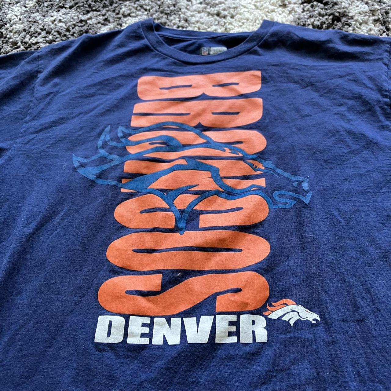 Y2K Denver Broncos Navy Tee This NFL Shop shirt is - Depop