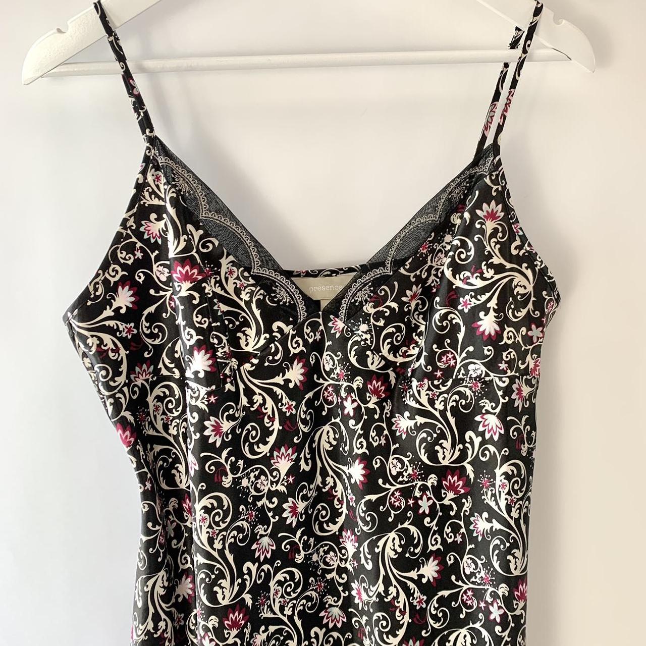 00s black floral slip dress Brand is Presence In... - Depop