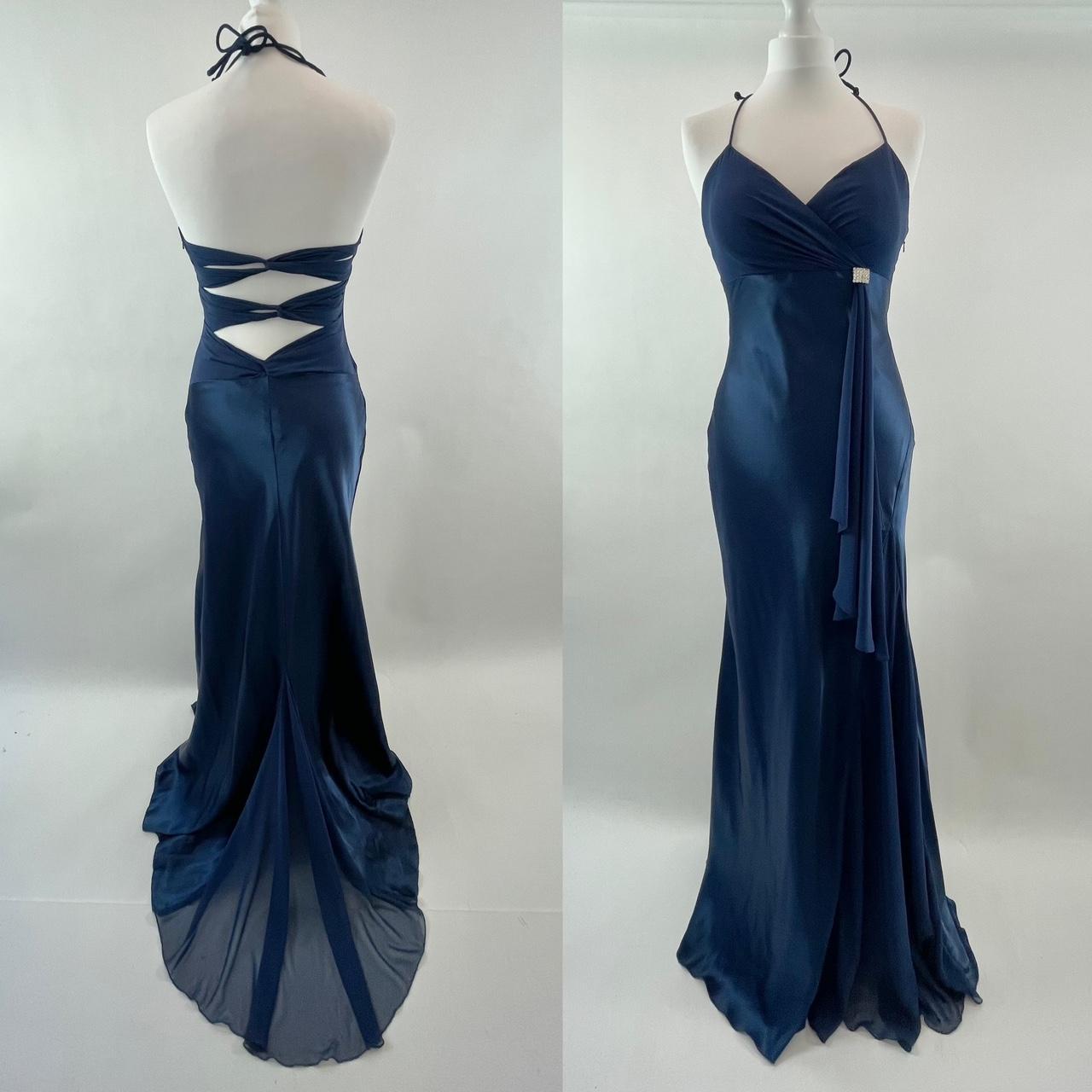 00's blue maxi winter ball dress In good condition... Depop