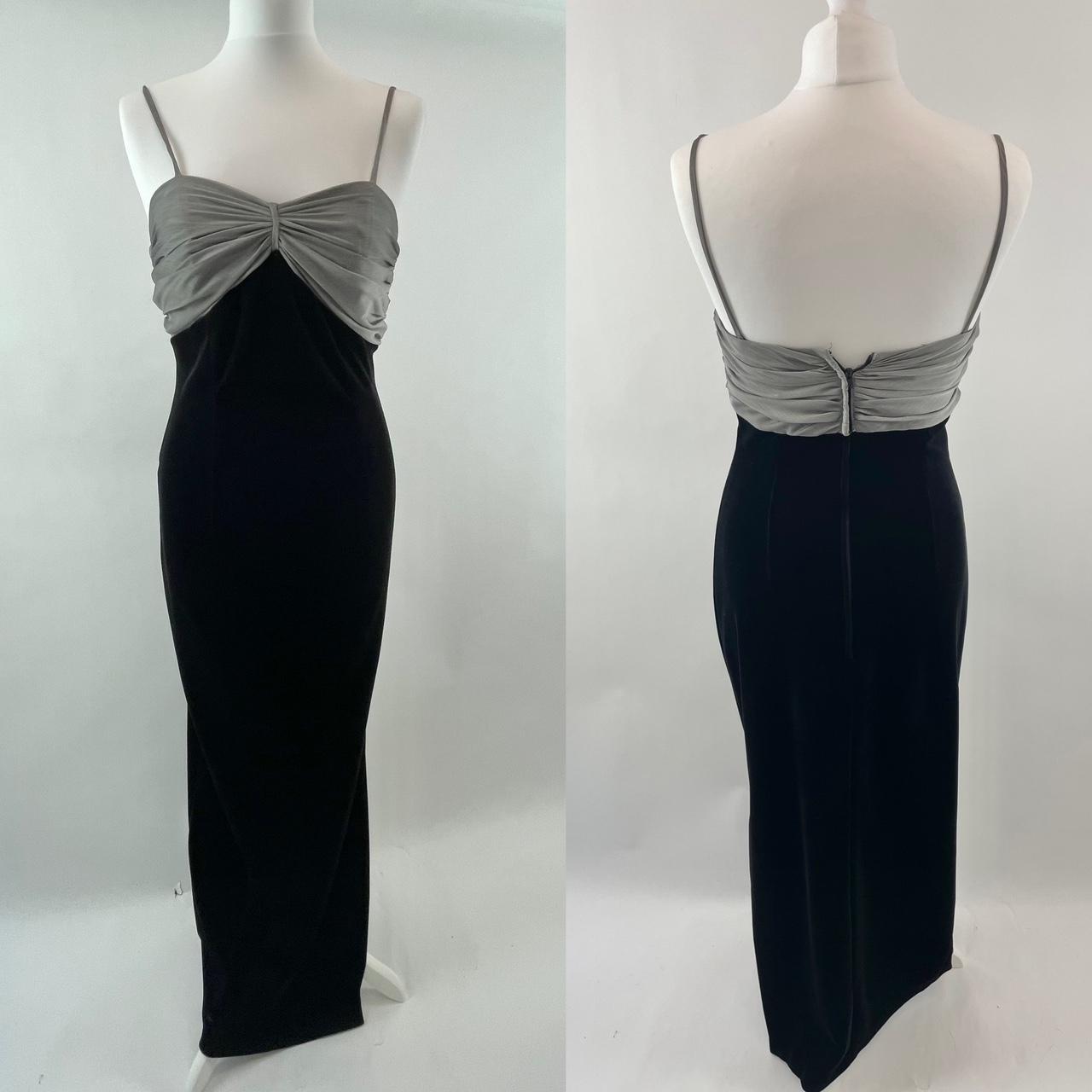 Vintage black velvet winter ball dress In good... Depop