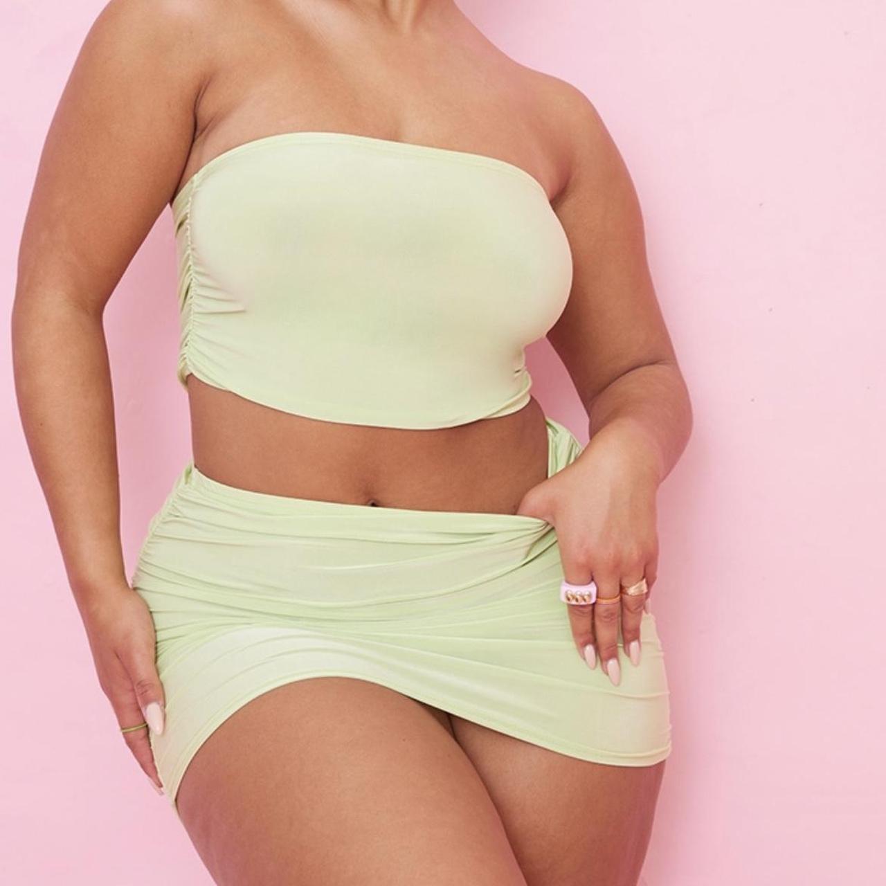 Lime green co ord set from pretty little thing. Only... Depop