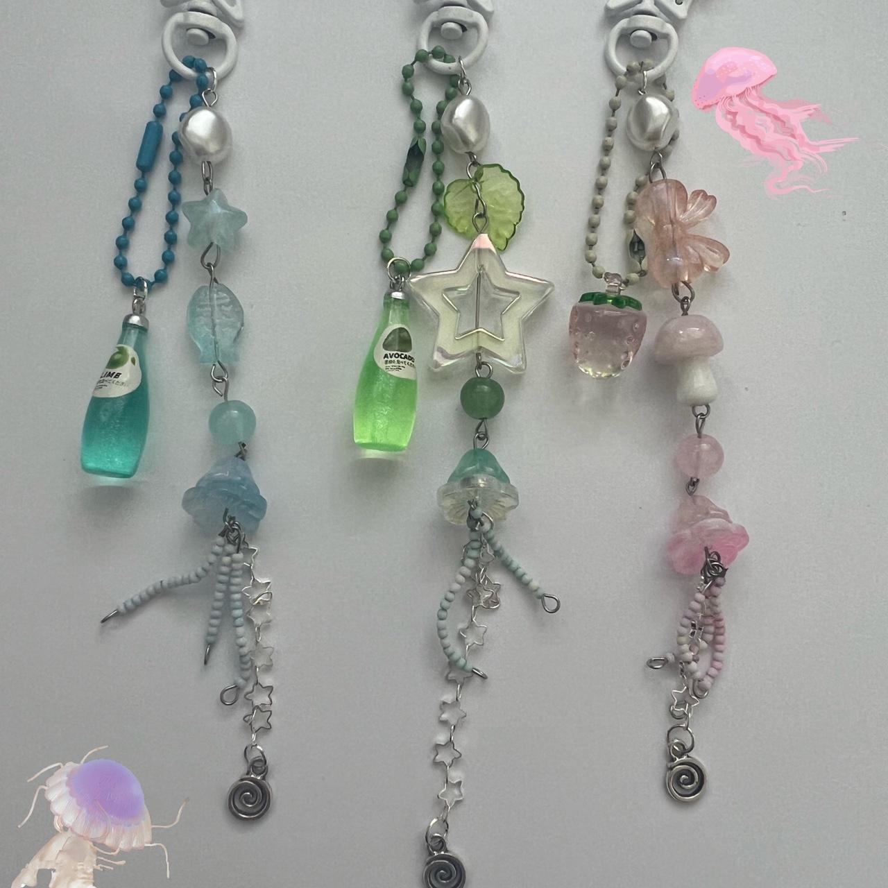 jellyfish inspired handmade keychains 🎀🪼🪷 -pink... - Depop