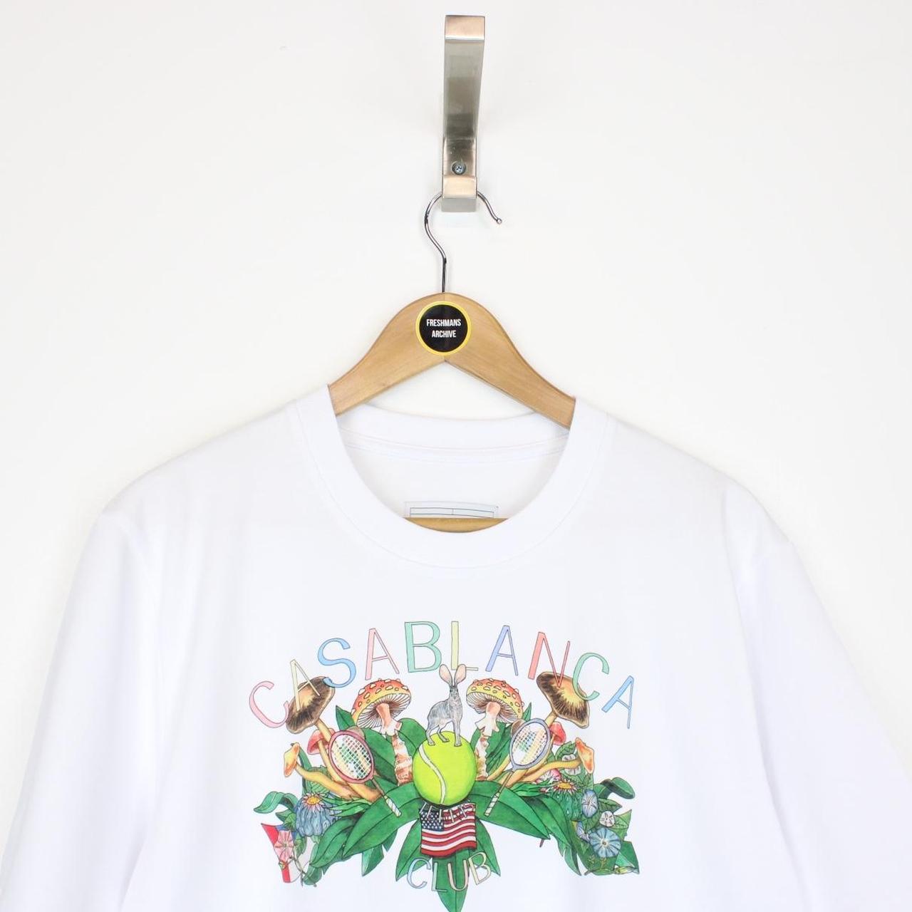 Casablanca Tシャツ Casablanca White and Multicoloured Palm Springs | Depop