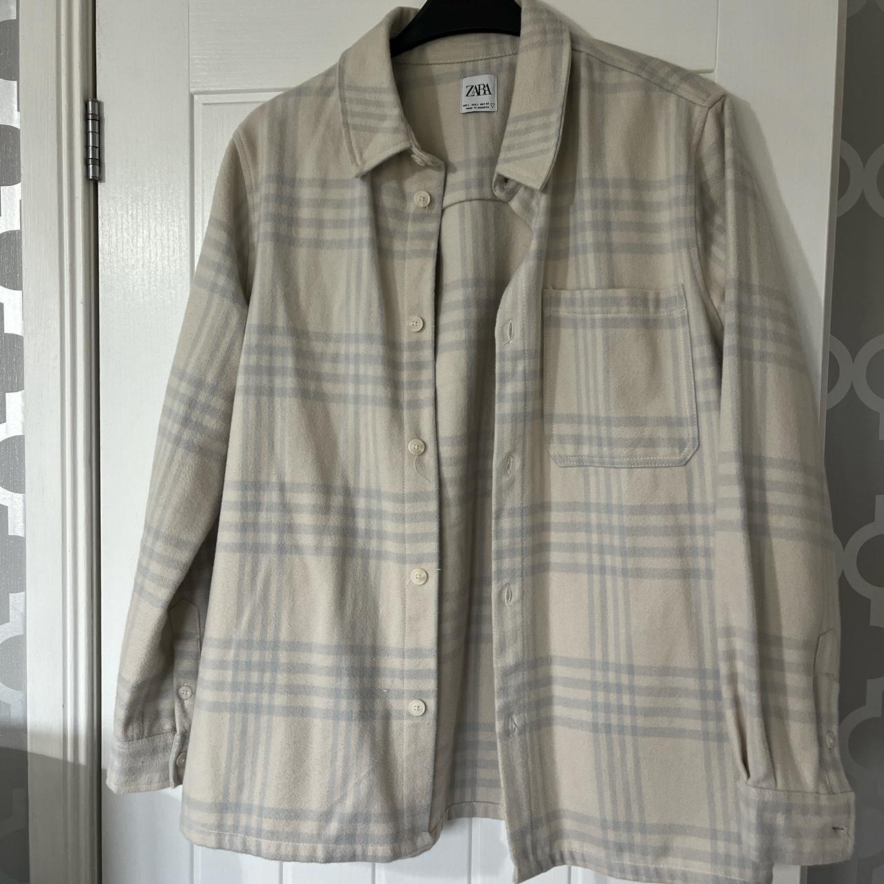 Zara flannel Overshirt . Only worn once and in... - Depop