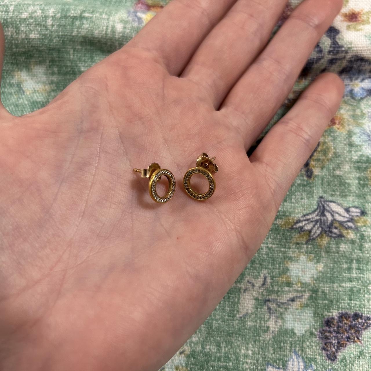 Pandora rose gold earrings Depop