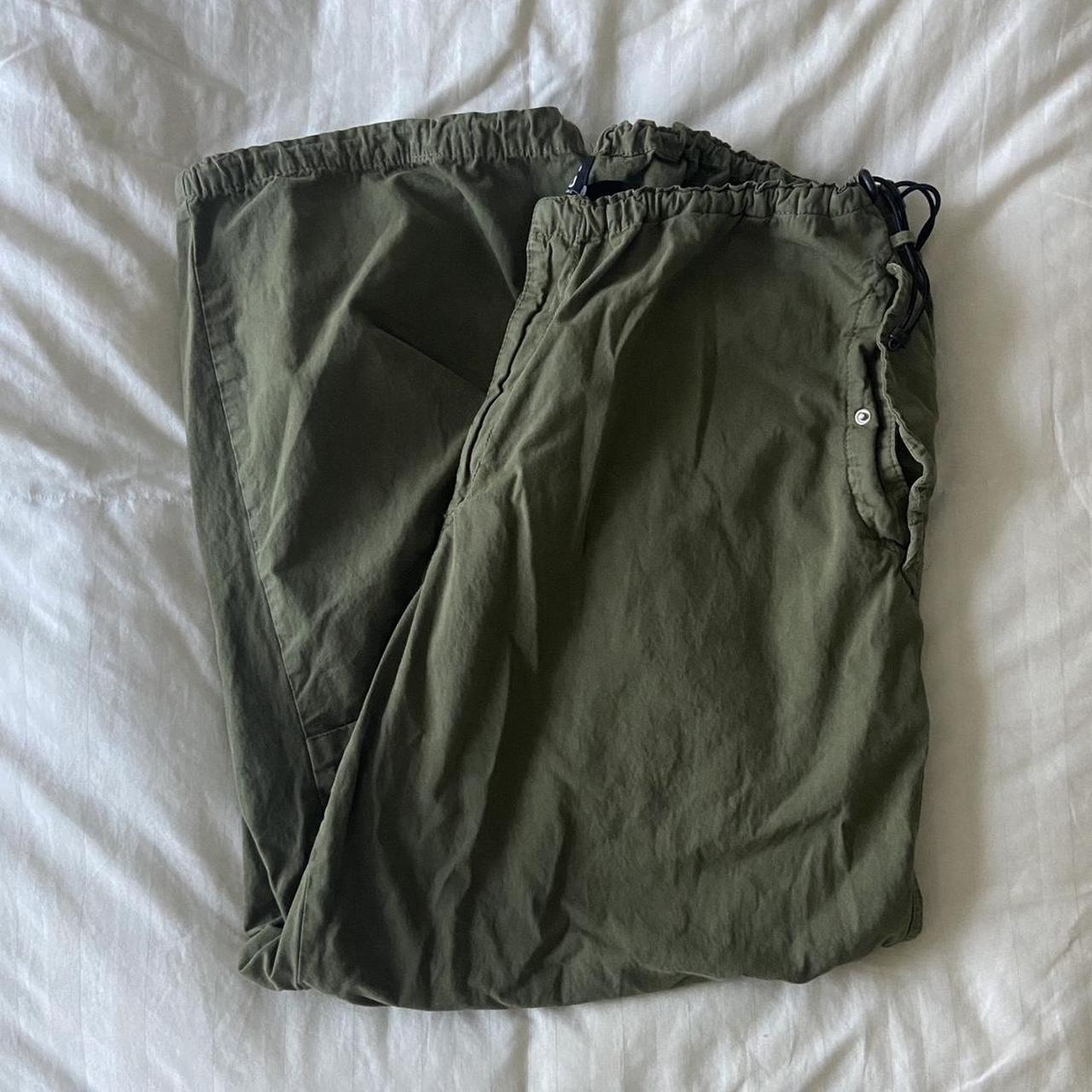 BDG green parachute pants - adjustable waist (fits... - Depop
