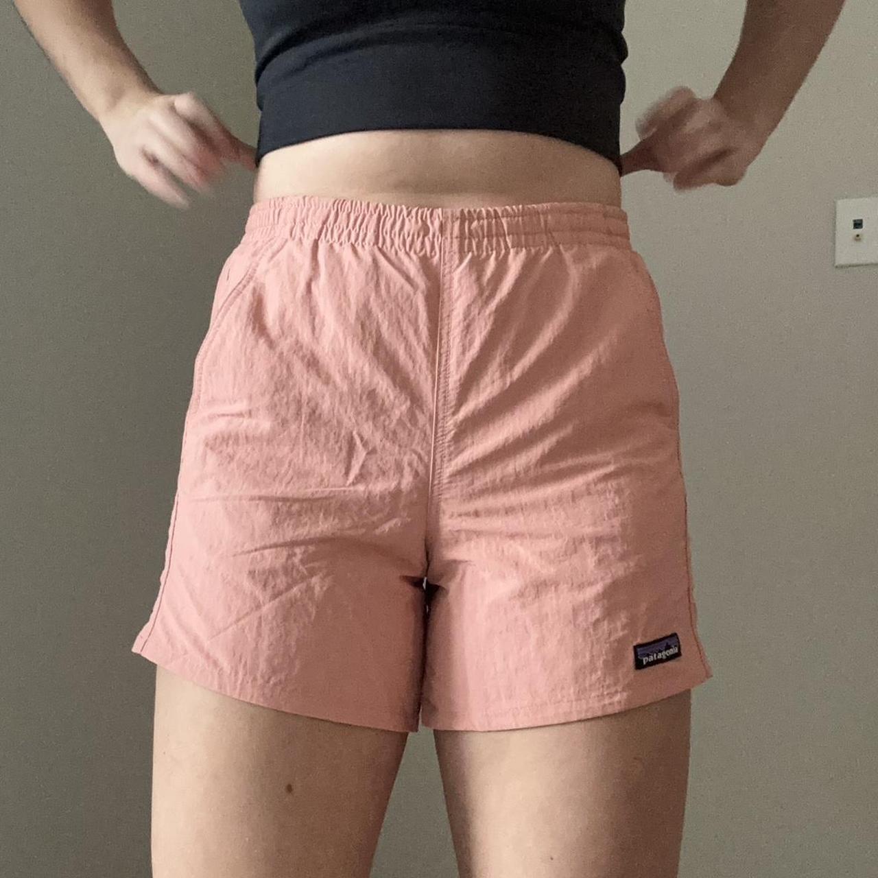 Patagonia Women's Pink and Orange Shorts Depop