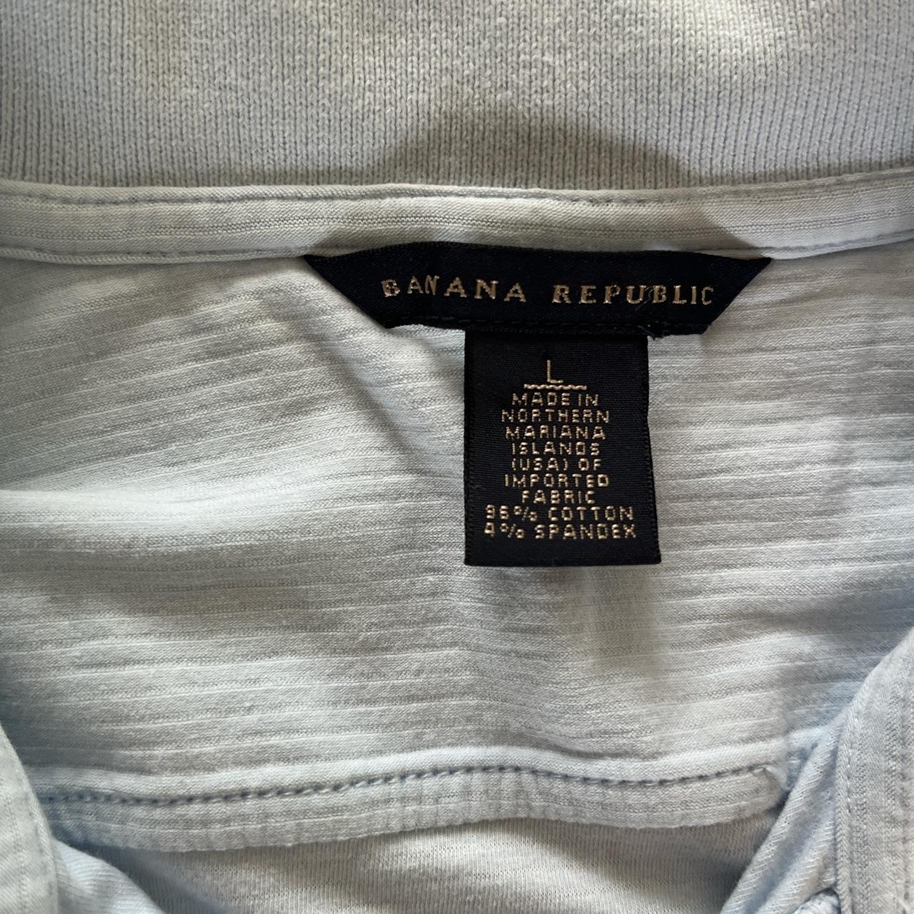 Banana Republic Men's Blue and White Polo-shirts | Depop