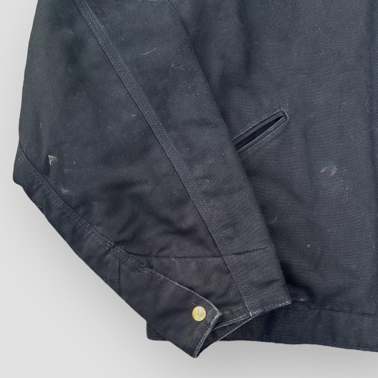 Vintage CARHARTT DETROIT Jacket Black with brown... - Depop