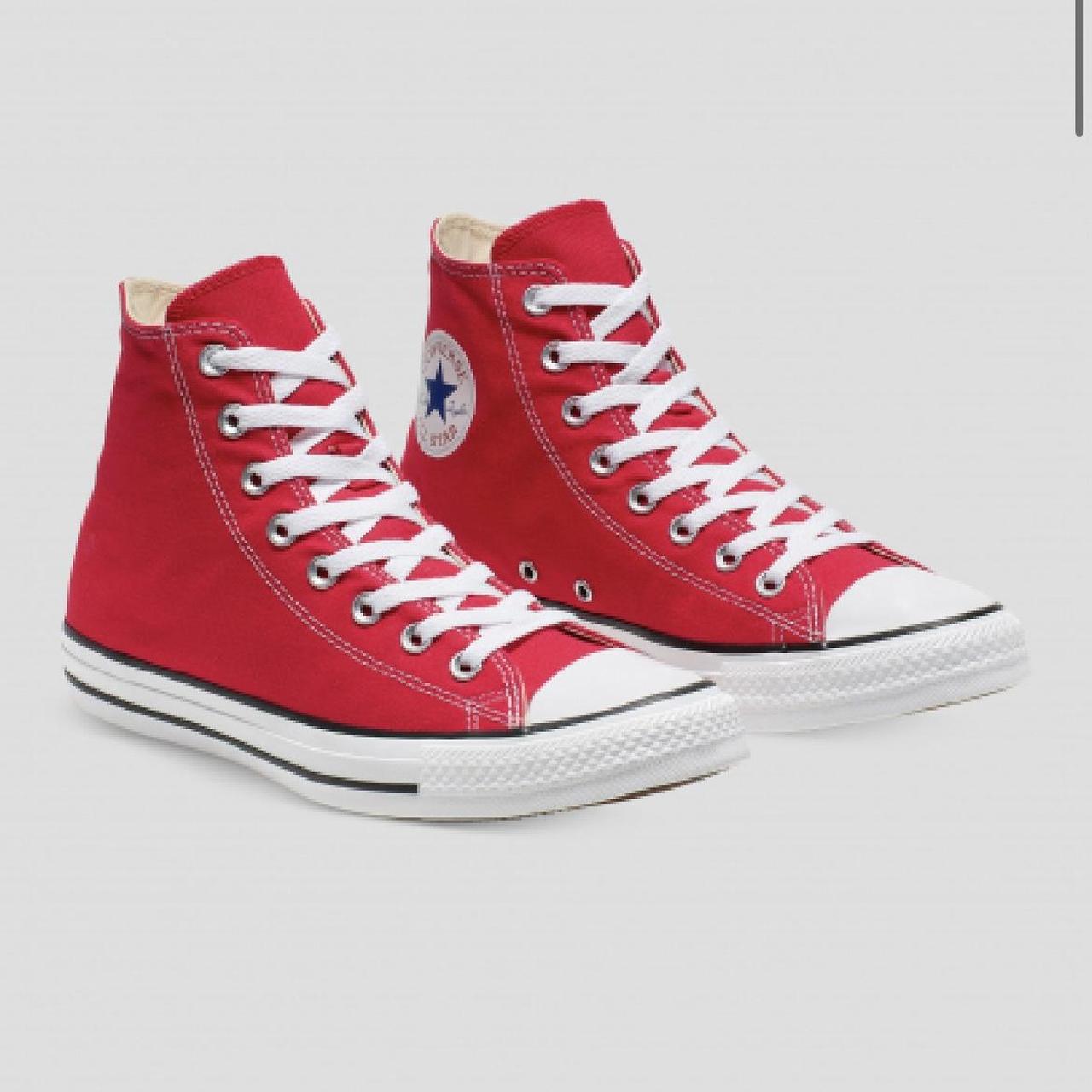 RED HIGH TOP CONVERSE SIZE US 7 RRP $120 WANTING... - Depop