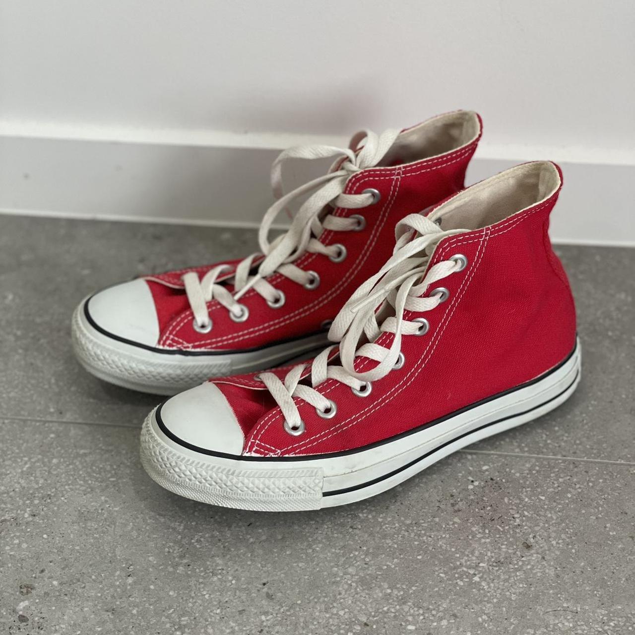 RED HIGH TOP CONVERSE SIZE US 7 RRP $120 WANTING... - Depop