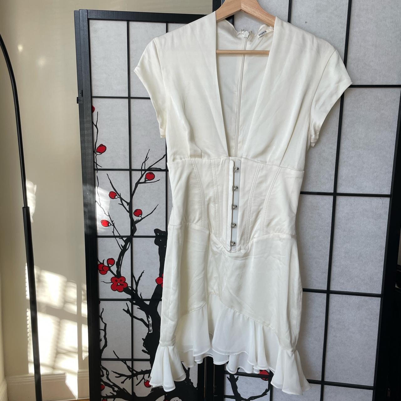 house of cb Tianna ivory ruffle corset dress 🤍 Depop