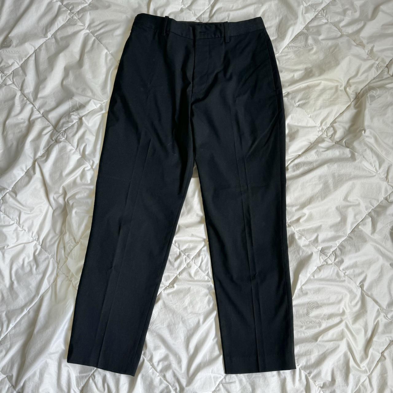 black UNIQLO suit pants size S (27~30) worn a few... - Depop