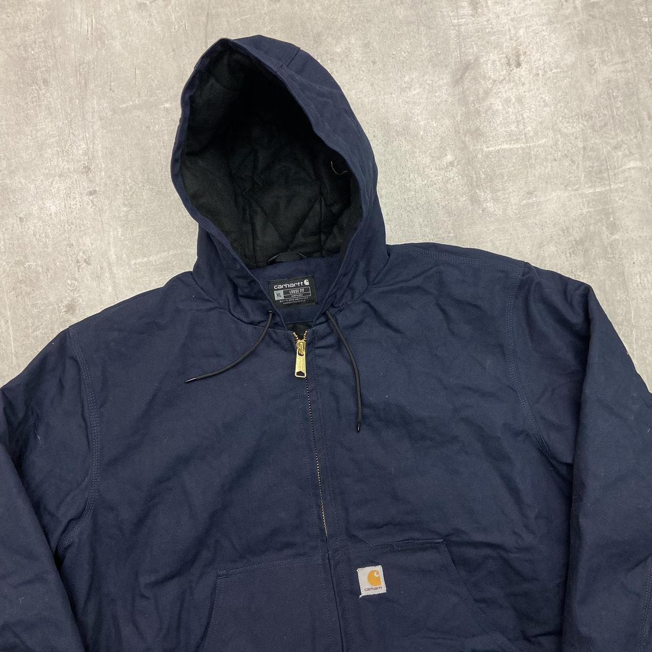 Carhartt Men's Navy and Blue Jacket | Depop