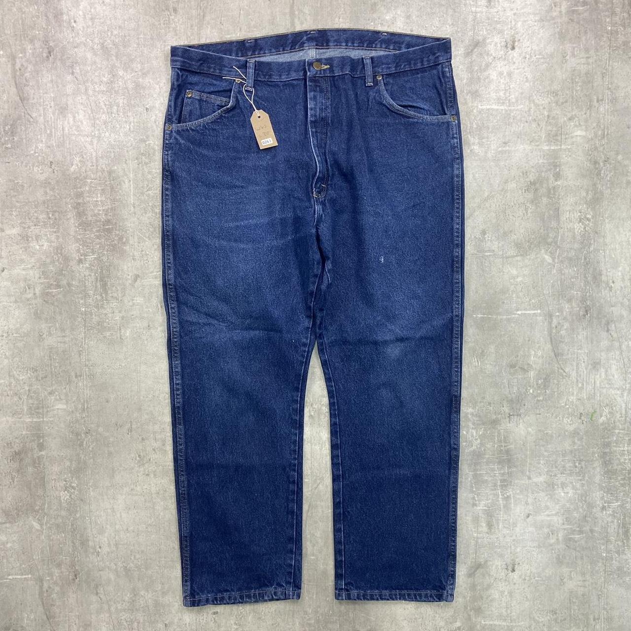 Wrangler jeans Baggy fit dark blue wash denim... - Depop