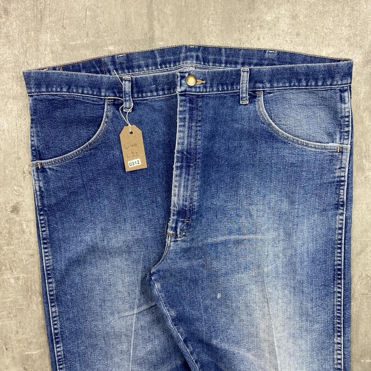 Wrangler jeans Baggy fit dark blue wash denim... - Depop