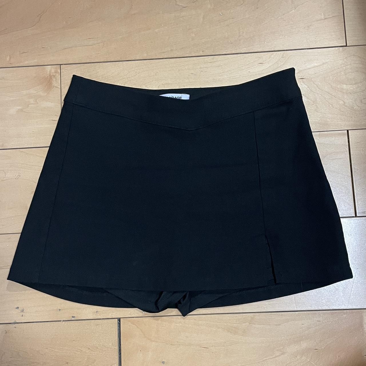 Garage xs black mini skirt with slit - Depop