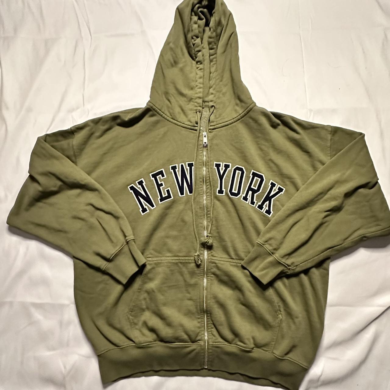 Brandy Melville Olive Green New York hoodie. OSFA... Depop