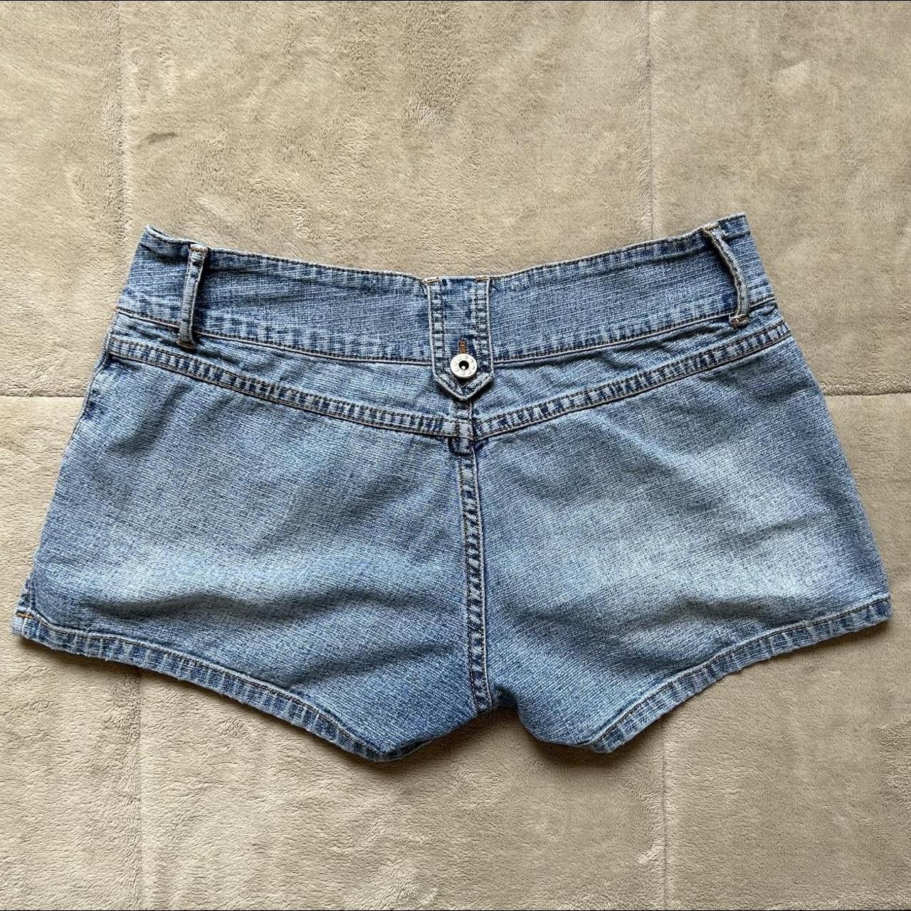 Y K S Low Rise Denim Light Wash Mini Shorts With Depop