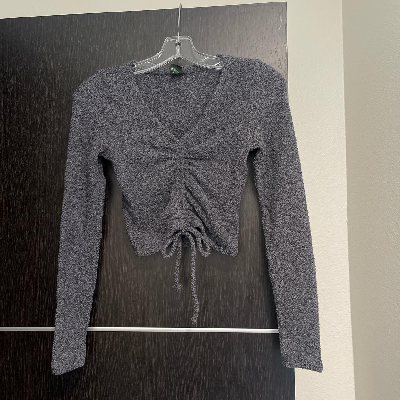 Wild Fable Knit Grey Long Sleeve Crop Top 🌚 - super - Depop