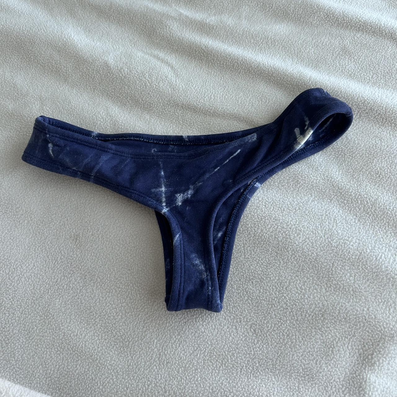 Size Xs Blue Whale Tale Midori Bikini Bottom Thong Depop