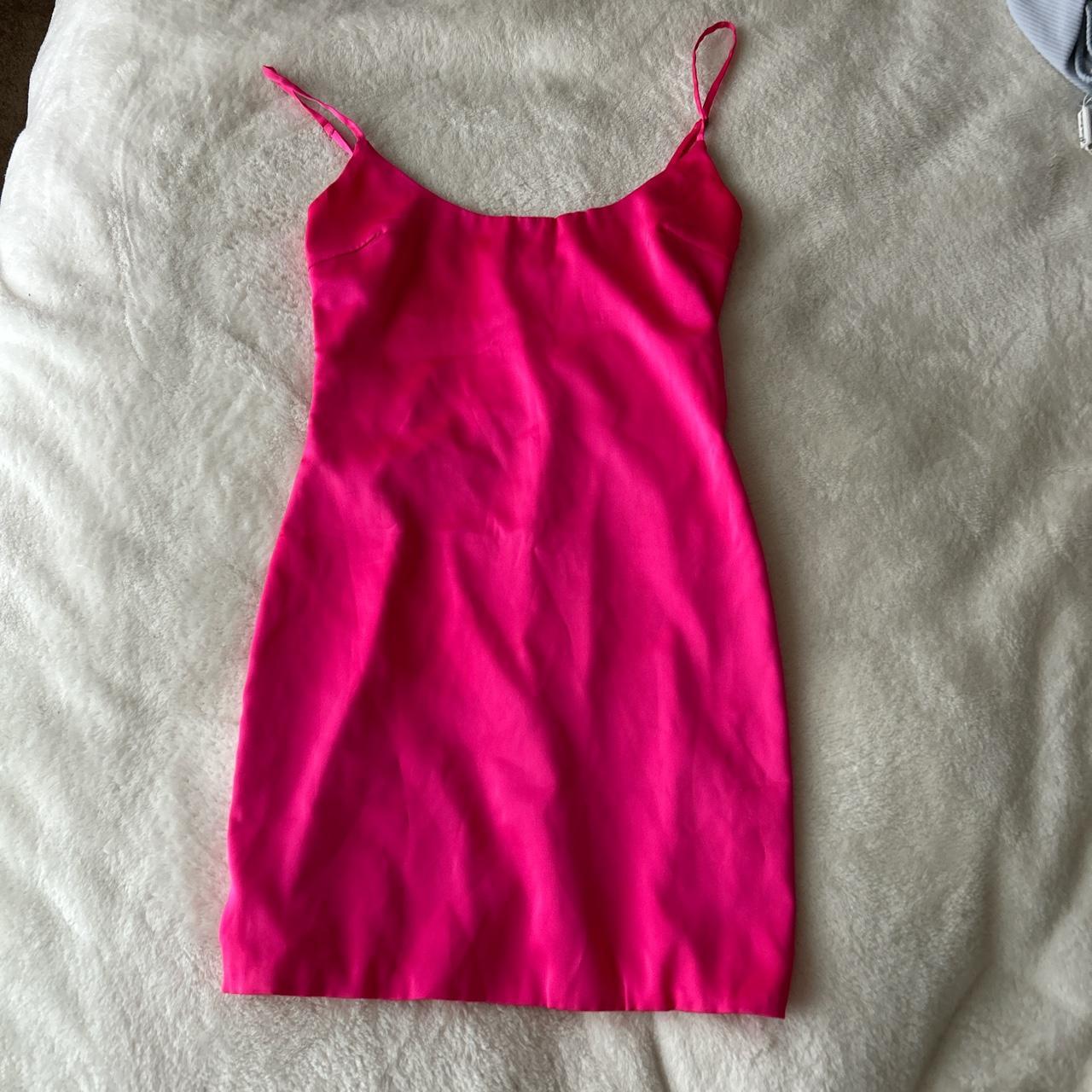 Hot pink mini oh Polly dress! So cute & flattering,... - Depop