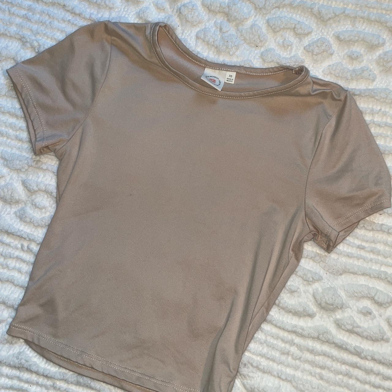 Women's Tan Crop-top | Depop