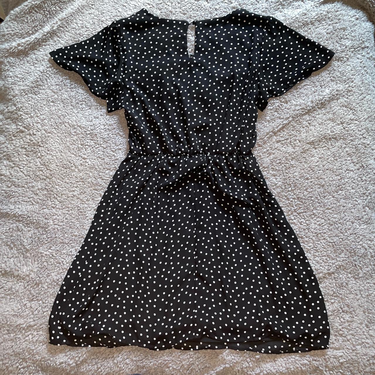 black and white polka dot coquette mini dress.... - Depop