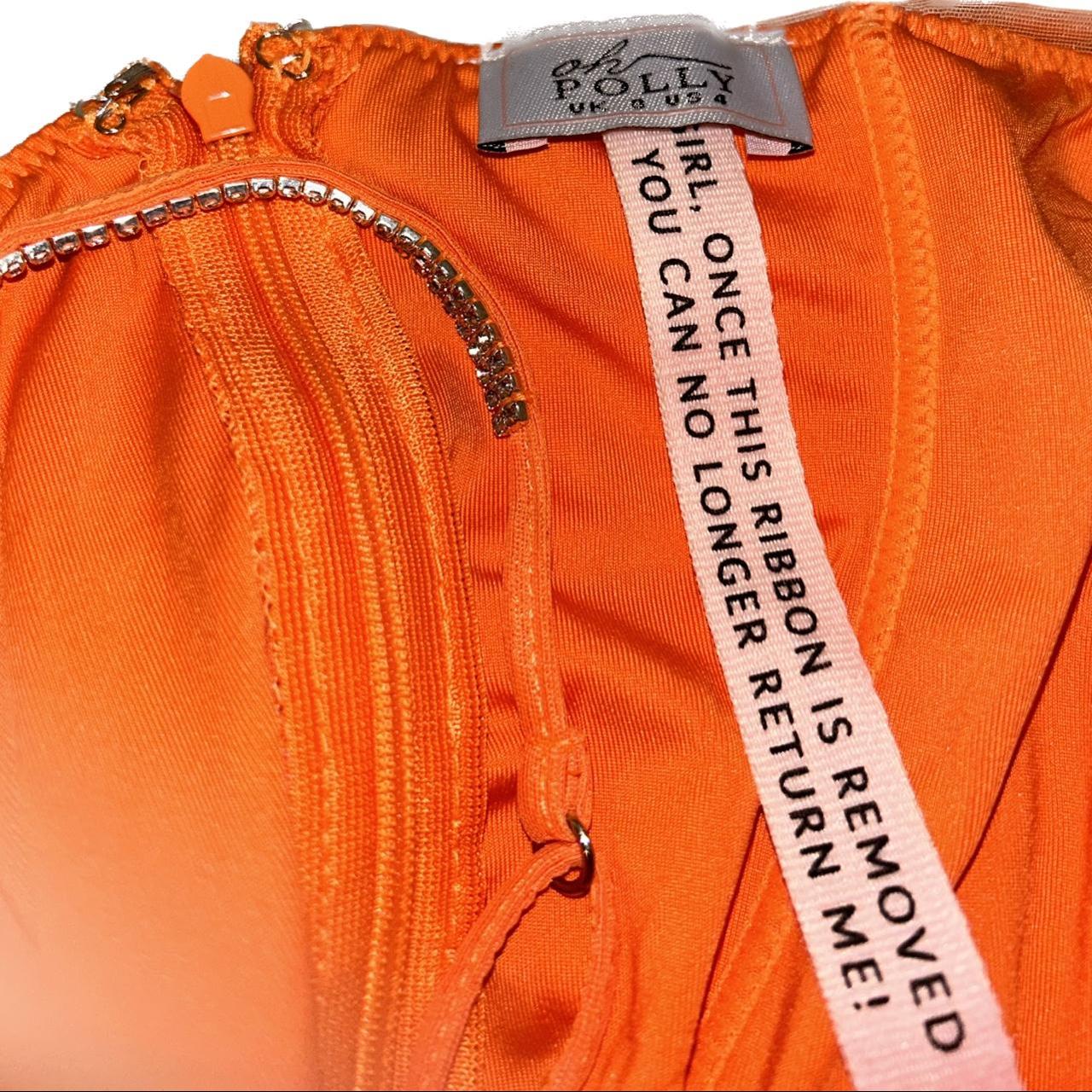 Lettie Embellished Strap Cut Out Mini Dress in Orange