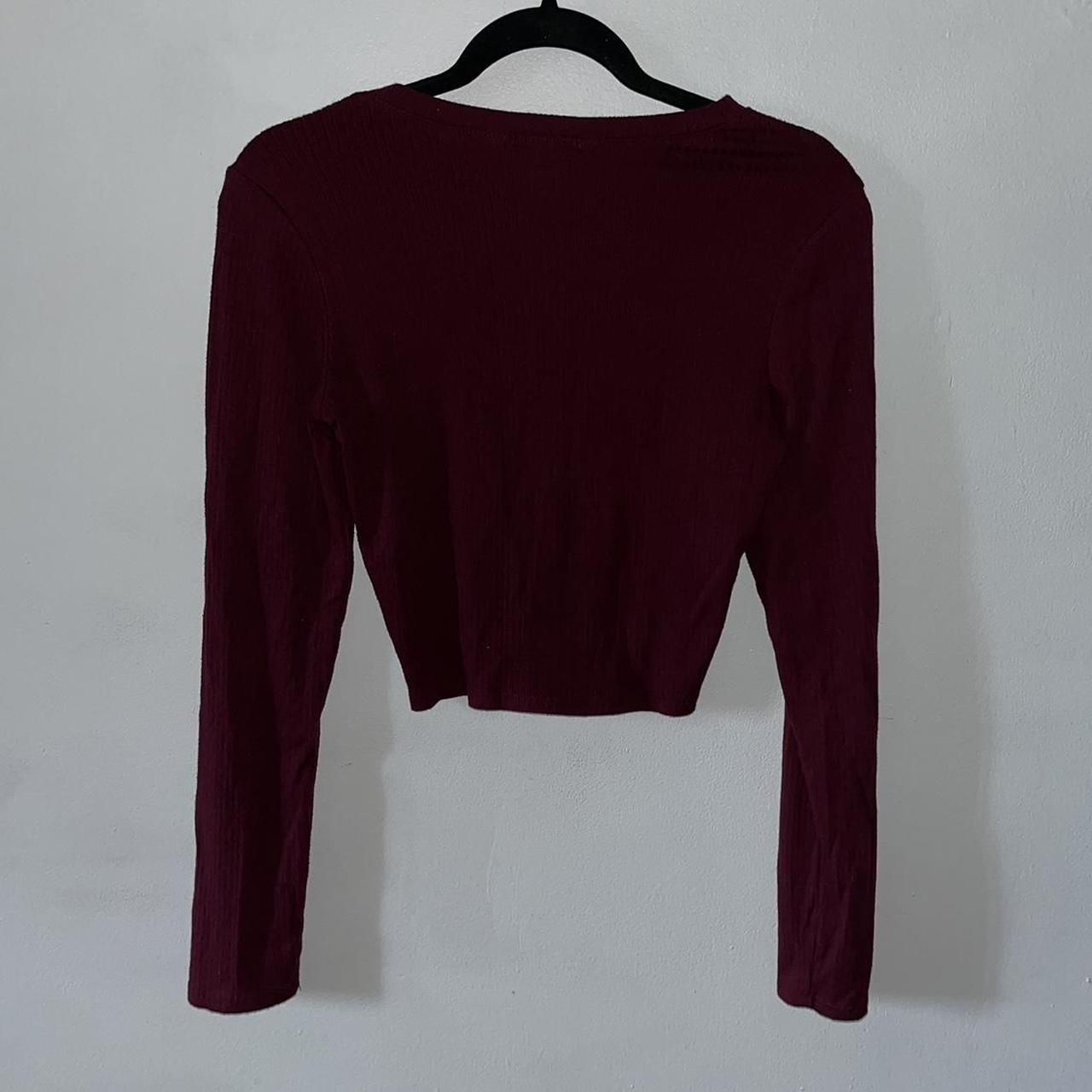 Tilly’s BOZZOLO Long Sleeve Top in Maroon/Burgundy... - Depop