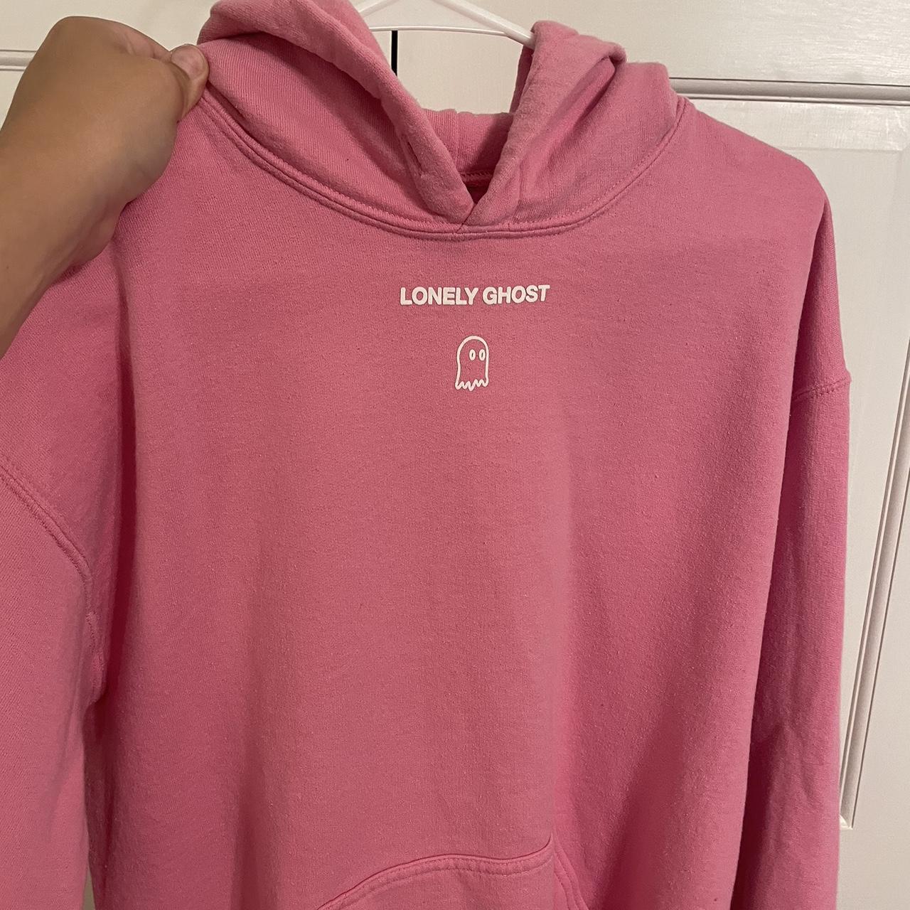 Pink lonely ghost hoodie Good condition Size M - Depop