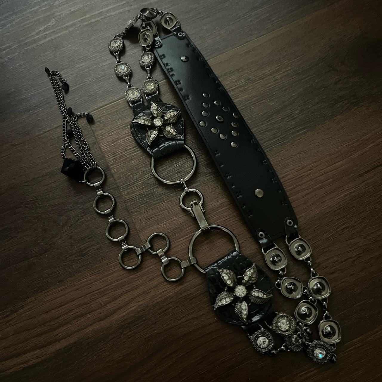 japanese studded flower gyaru belt not much to... - Depop